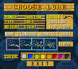 Jimmy Houston's Bass Tournament U.S.A. screenshot 4 for Super Nintendo